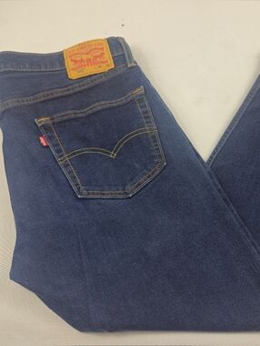 Levi's 502 Mens 36x30 Blue Jeans Dark Wash Cotton Blend